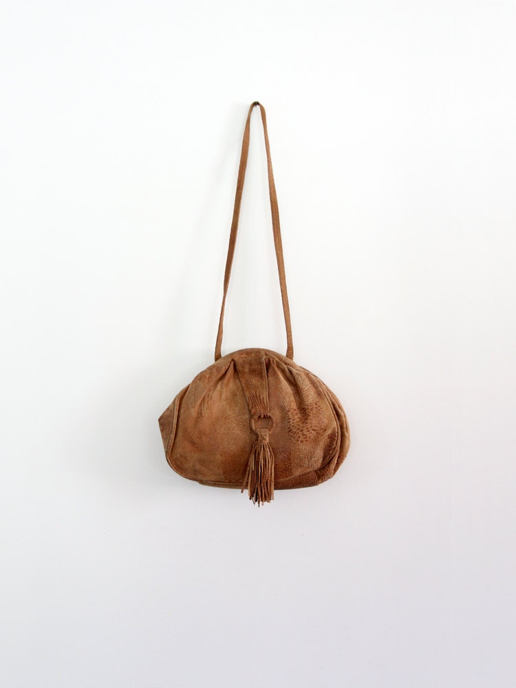 vintage leather purse / 70s leather bag