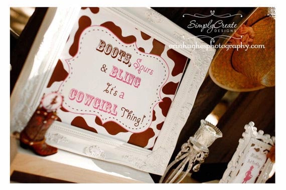 Door Sign Cowgirl Party Sign 11x14 JPEG File Il_570xn