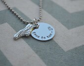 Hand Stamped Love to Run Disc with Running Shoe Charm