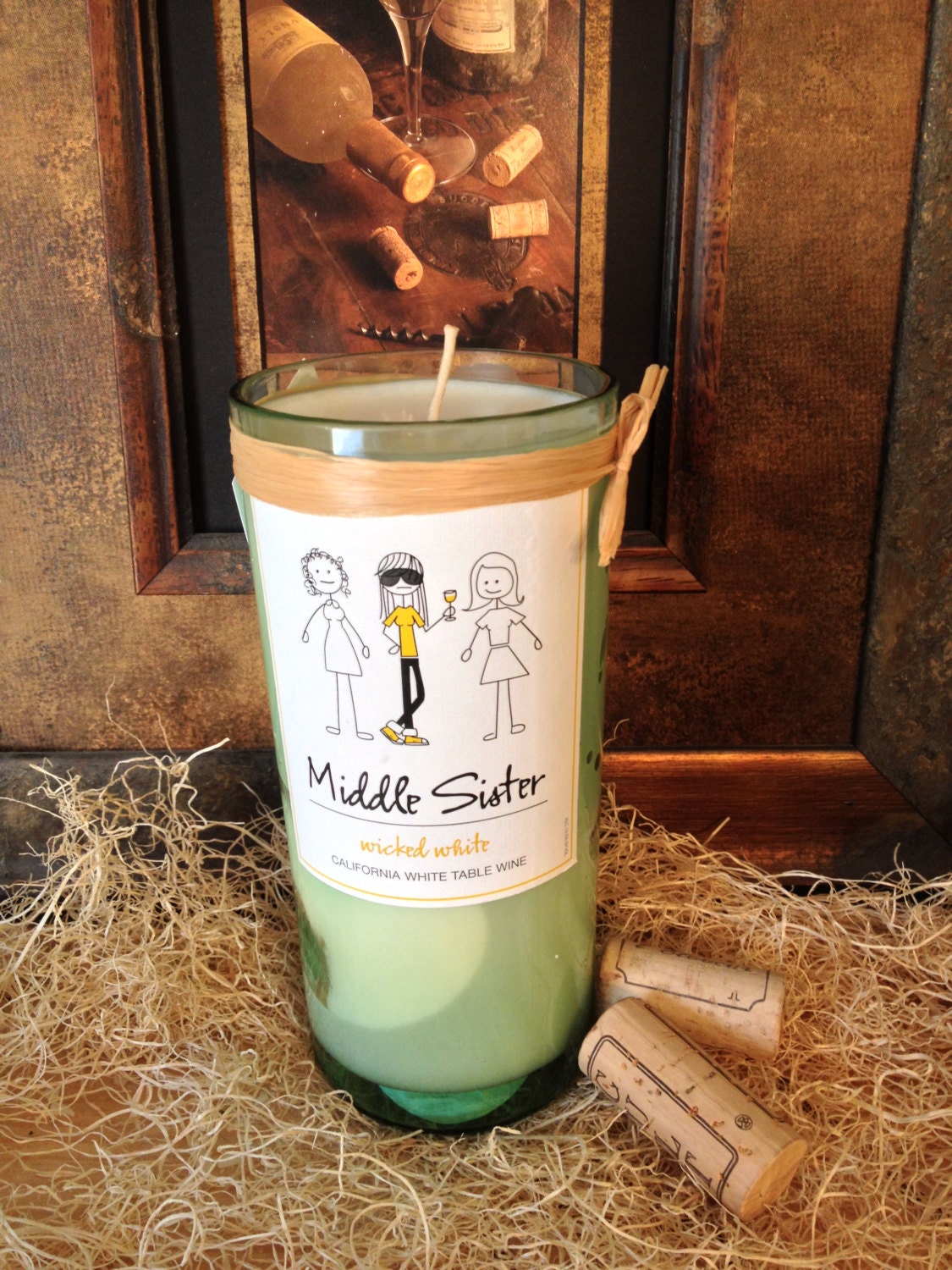 Recycled Wine Bottle Candle