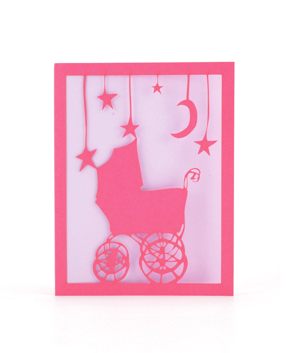 Baby Girl - Pink- Laser Cut Greeting Card