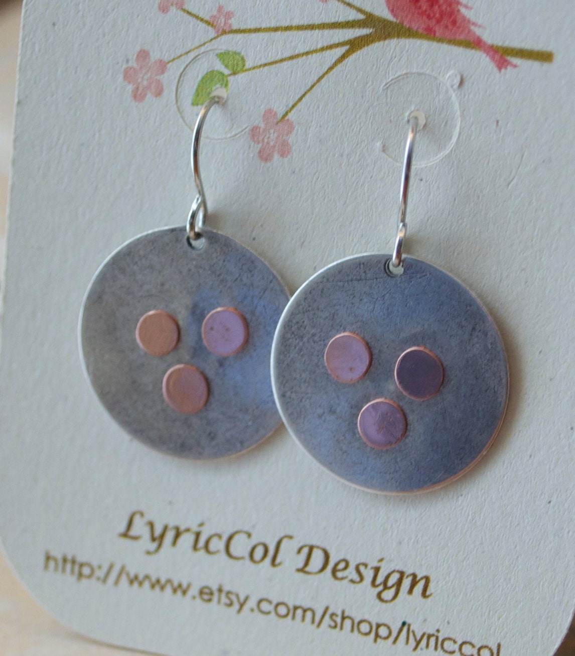 Copper Polka Dot Earrings