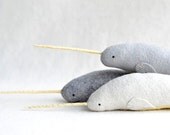 large narwhal -white- soft sculpture