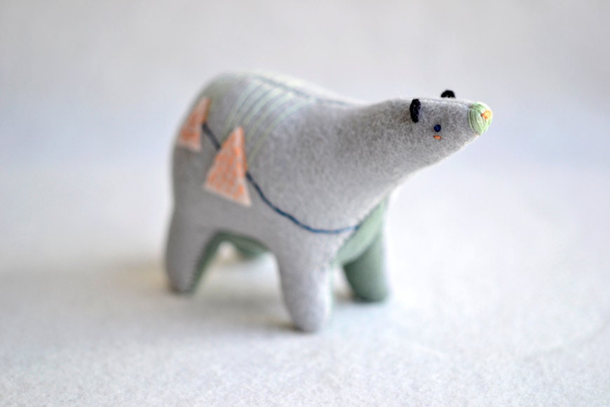 strawberry mountain spirit bear - soft sculpture animal