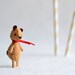 honey bear - wool felt miniature bear by royalmint