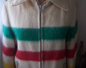 Vintage 1950s Hudson Bay Point Blanket Coat Made in Canada
