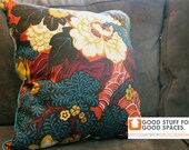 20 x 20" Designer Pillow Cover - Schumacher Shanghai Peacock in Cinnabar