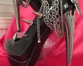High Heel Platform Spiked Women Shoes Black  size 7 1/2...A SpikesByG Design