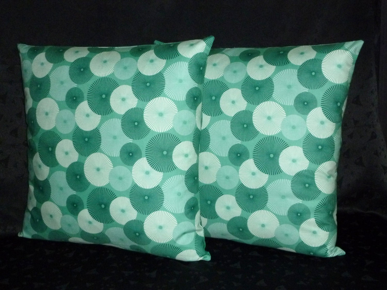 Decorative Throw Pillow Covers - Two 18 Inch - Teal Emerald Green
