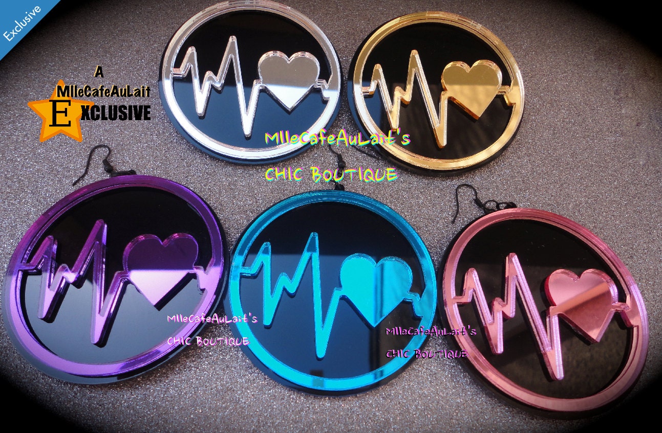 Mirror Laser Cut  Acrylic Disc Earrings - LOVESICK