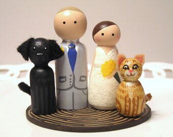 Cake Cuties- Custom Wedding Cake Toppers, plus two Animal Friends