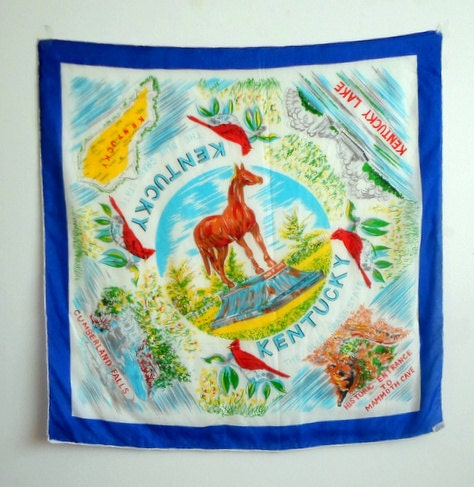 Kentucky State Souvenir Scarf Featuring Man O War