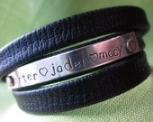 Personalized Mommy Bracelet - Leather Wrap Bracelet - Your Color Choice - Nickel Silver Plate - Hand Stamped Jewelry - Mom, Mommy, Grandma