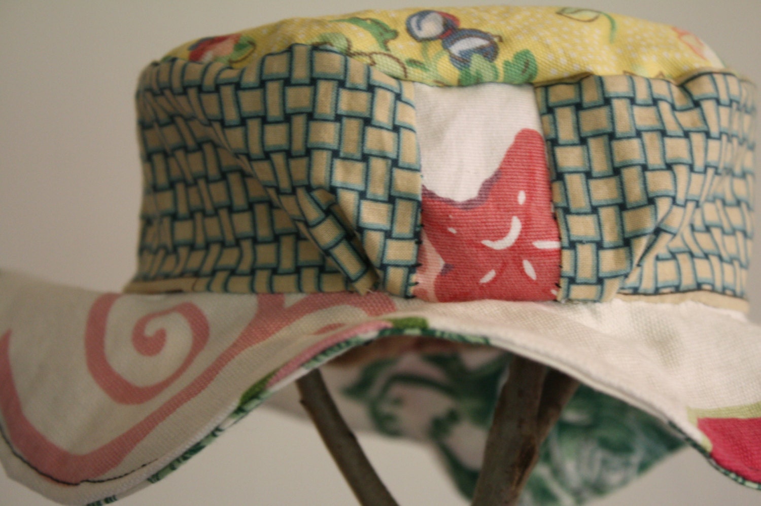 Baby/Toddler reversible sun hat: eco friendly, upcycled, OOAK
