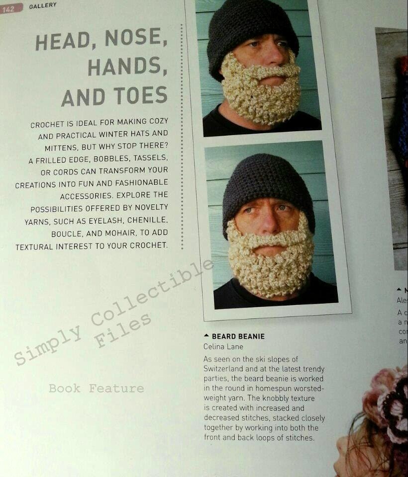 Crochet PATTERN Beard Hat PATTERN Beanie Santa Claus- Photo Tutorial in PDF- p127