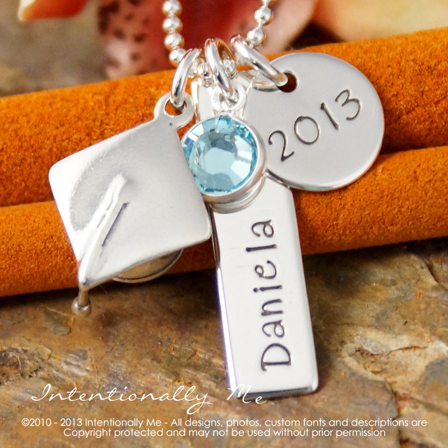 Hand Stamped Custom Necklace - Personalized Graduation Necklace - Class of 2013 Necklace