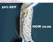 Vintage Pajama Pants // 50s Comfy Lounge Pants // Wallpaper Floral 50% OFF