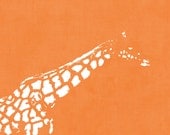 Giraffe White Orange Silhouette Minimalist Nursery - 8 x 10 art photography print by Dawn Smith