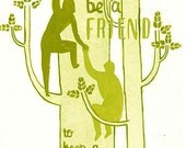 Be a Friend Print 5x7"  Gouache Illustration