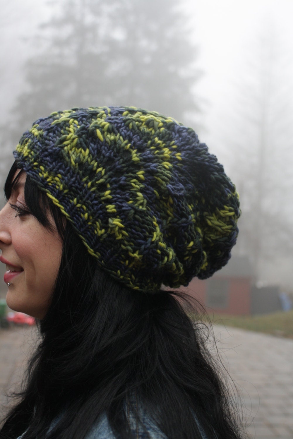 MADE TO ORDER  Custom Lace Slouchy Beanie in Merino Wool