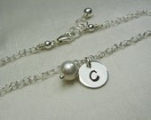 Personalized Bridesmaid Gift - Birthstone Initial Bracelet