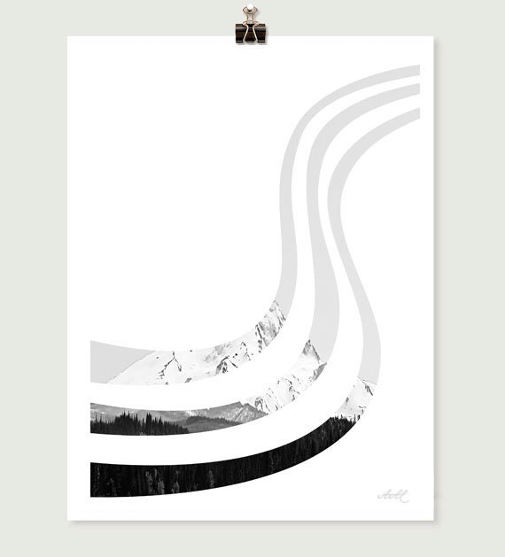 River vs mountain, geometric photography, fine art, shapes, photography