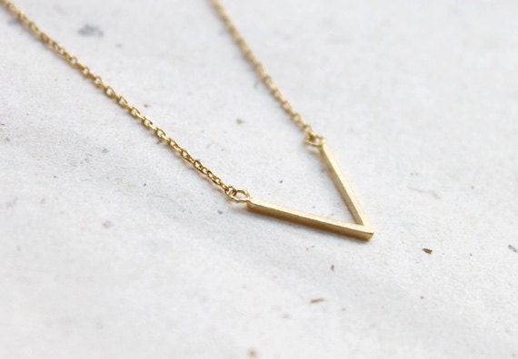 Gold modern V Necklace  - S2312-2