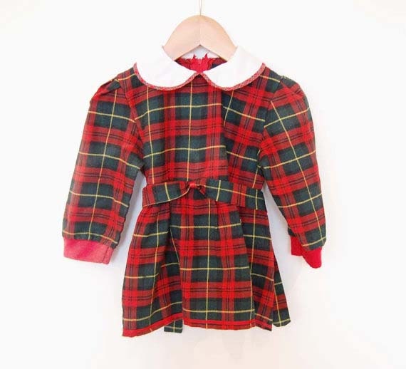 Vintage Tartan Dress - Size 12 Months