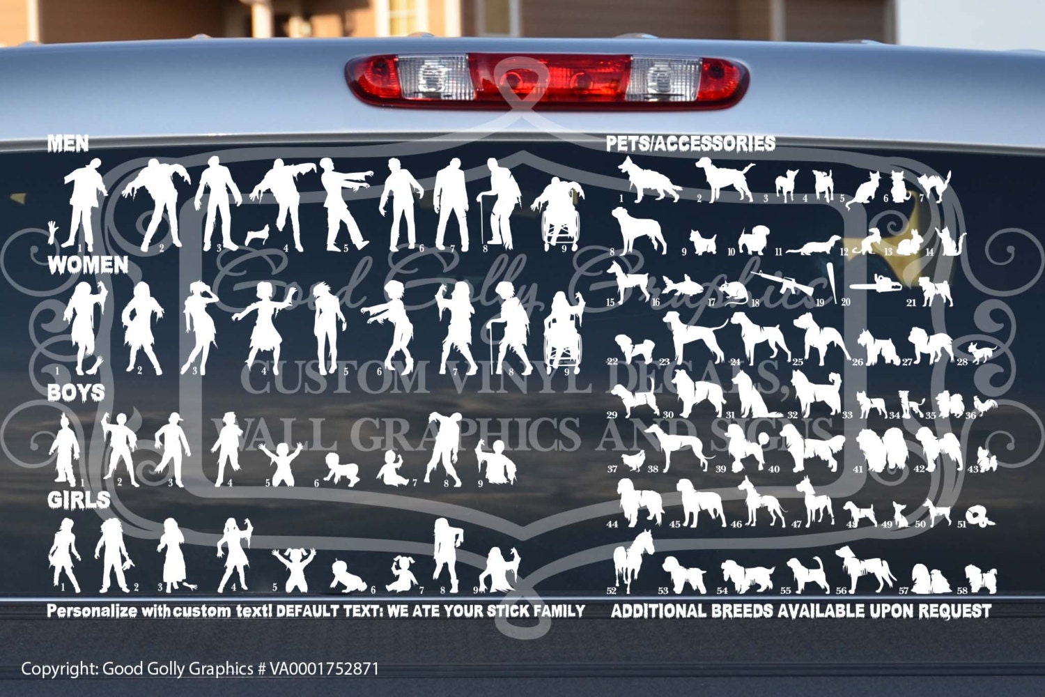 Zombie family decal
