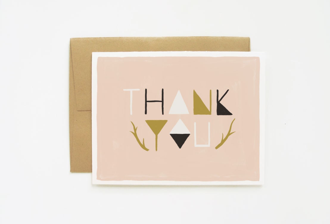 Geometric Thank You Card 1pc