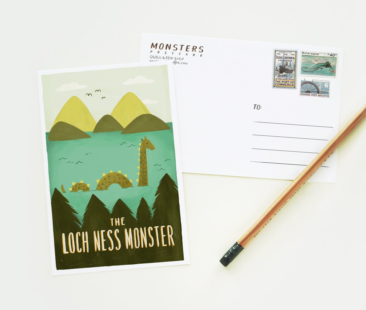 Monster Postcard Set 4pcs