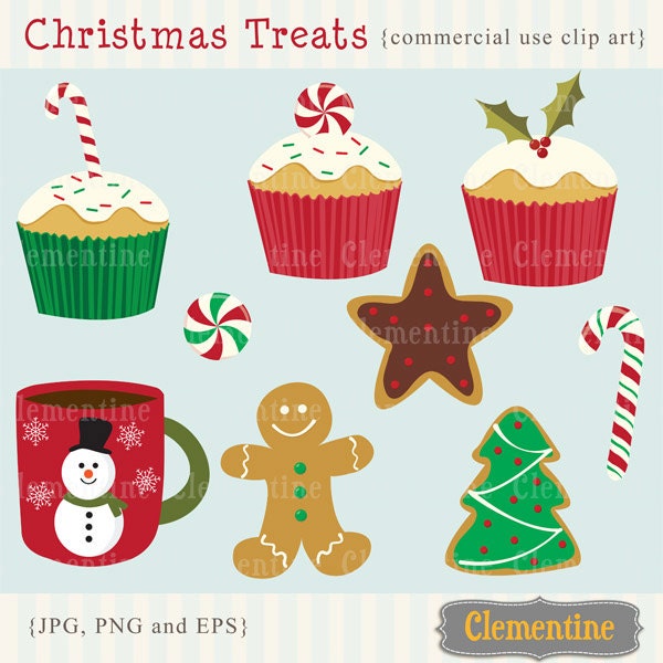 40% OFF SALE -Christmas Treats clip art images, Christmas clipart, Christmas vector, royalty free clip art- Instant Download Il_170x135