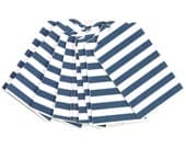 25 Die Cut Nautical Navy Blue and White Horizontal Stripe Layered Gift Tags (3 x 1.6 inches) - Escort Cards, Scrapbooking, etc.