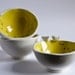 small cearamic bowl, white and yellow TWEET BOWL, spring summer kitchen and home decor, modern minimalist pottery handmade in Ireland