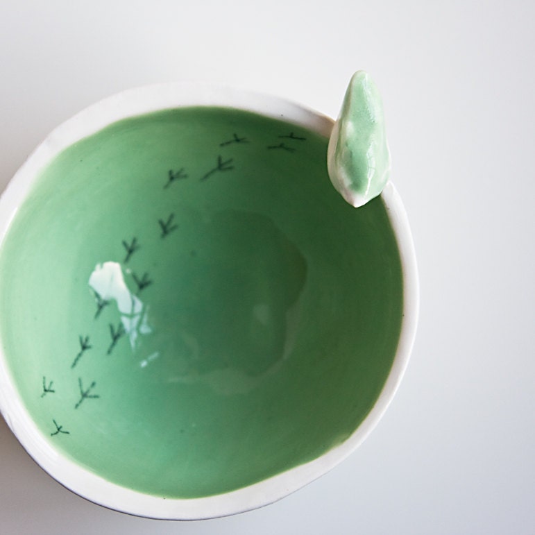 LAST GREEN BOWL/end of collection. ceramic nesting by karoArt