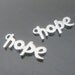 Silver Tarnish resistant long HOPE pendant, connector, charm, S107186