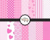 Digital Scrapbooking Paper - Baby Pink Digital Paper Pack - Personal and Commercial - Instant Delivery