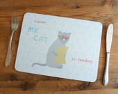 Mr Cat Reading Placemat