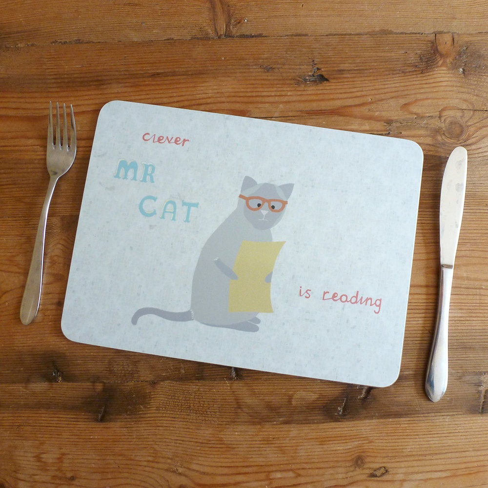 Mr Cat Reading Placemat