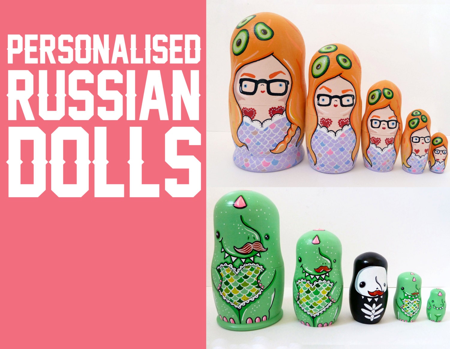 Personalised Russian Dolls - You choose a design