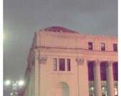 New York Post Office - Pastel Pink Twilight Architectural Signed Fine Art Photograph 5x5
