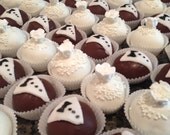 CandyCake custom wedding bride and groom cake ball truffles