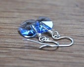 Earrings Valentine Blue Swarovski Heart Drop Dangle Under 25 LoveandCherish