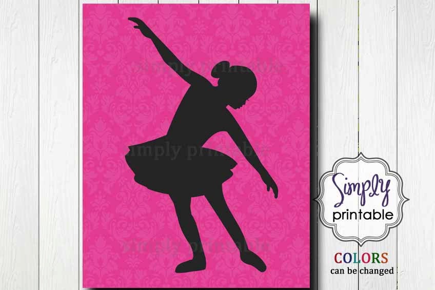 8x10 Ballerina Wall Print Silhouette Il_570xn