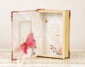 Pink Ring Bearer Book with Butterfly and Flower Details - Live Laugh Love