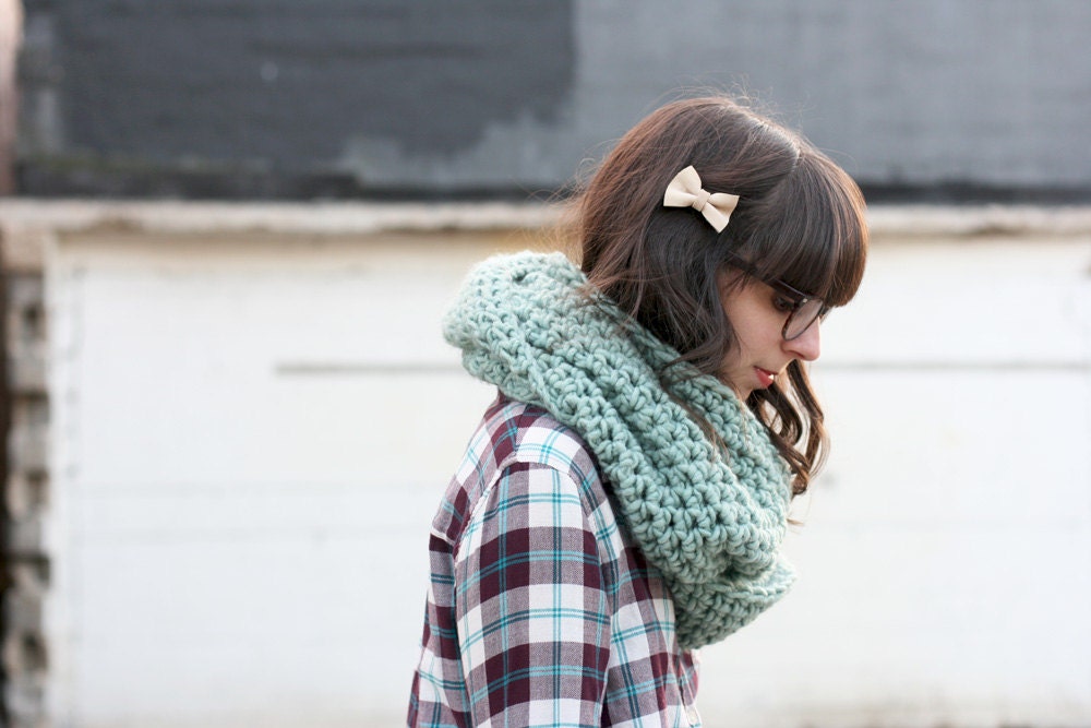 MINT Oversized Crocheted Cowl Scarf