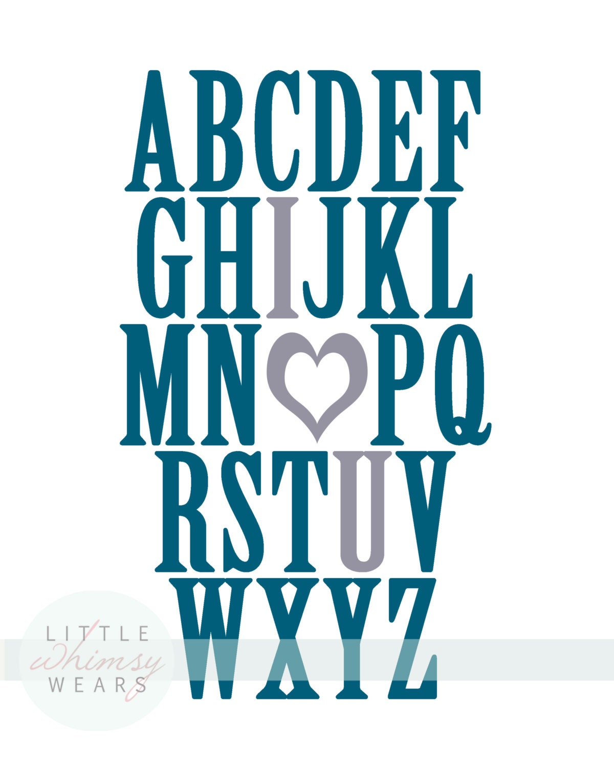 Printable Digital Wall Art- Nursery Subway Art - ABC I Love You