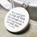 C. S. Lewis "You can't get a cup of tea big enough or a book long enough to suit me" Book Lover Quote Necklace - Literary Jewelry