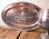 Vintage Silver Plate Award Platter - 1929