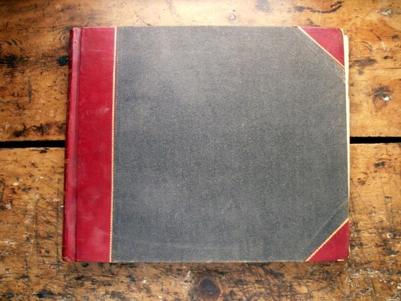 Vintage Extra Large Leather Bound Ledger Book by CopperAndTin